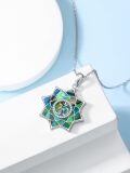 TOUPOP Sterling Silver Abalone Lotus Om Necklace For Women-0-4