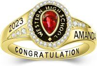 wholesale 925 Sterling Silver 2023 Western High School Graduation Ring-Rose Gold-a3-White Gold-a1-Yellow Gold-a2