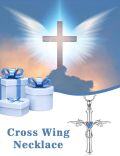 wholesale 925 Sterling Silver Heart Opal Wings Cross Pendant Infinity Necklace-0-5