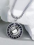 wholesale 925 Sterling Silver Sports Ball Pendant Necklace with Inspirational Message for Women and Men-0-1
