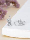 wholesale 925 Sterling Silver Cat Hoop Earrings - Adorable Kitty  for Her-0-4