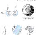 wholesale 925 Sterling Silver Moon & White Opal Mushroom Drop Earrings for Women-0-4