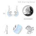 wholesale 925 Sterling Silver Crescent Moon Mushroom Earrings Wholesale With Opal-like Finish-0-4