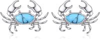 wholesale 925 Sterling Silver Turquoise Crab Stud Earrings for Women Sea Life  Ideas-Crab