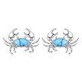 wholesale 925 Sterling Silver Turquoise Crab Stud Earrings for Women Sea Life  Ideas-0-0