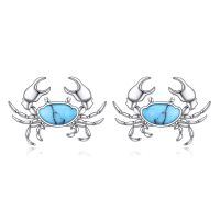 wholesale 925 Sterling Silver Turquoise Crab Stud Earrings for Women Sea Life  Ideas-Crab