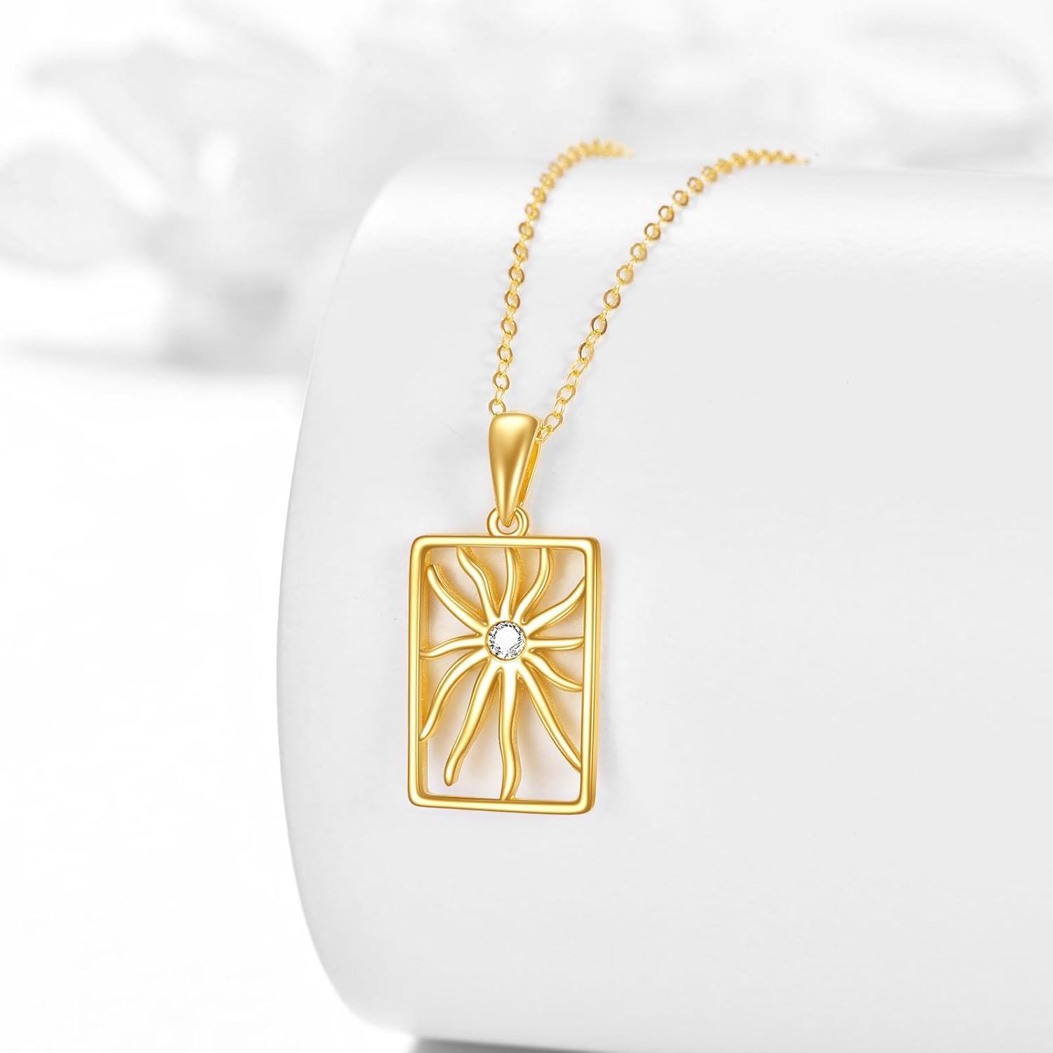 wholesale 14K Gold Celestial Sun Moon Star Pendant Necklace for Women-0-1