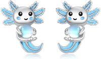 wholesale 925 Sterling Silver Blue Opal Axolotl Stud Earrings for Women -Axolotl