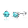 wholesale 925 Sterling Silver Turquoise Stud Earrings-0-0