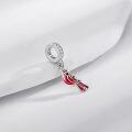 wholesale 925 Sterling Silver Red Enamel Cardinal Charm Pendant for Bracelets Necklaces s-0-3