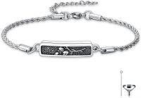 wholesale 925 Sterling Silver Black Onyx Flower Design Memorial Keepsake Jewelry Funnel Set-Tulip