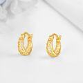 wholesale 14K Yellow Gold Infinity Twist Filigree Huggie Hoop Earrings for Women-0-2