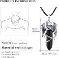 wholesale 925 Sterling Silver Dragon Pendant with Onyx Stone Necklaces for Men & Women - 3 Colors Available-0-4