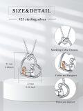 wholesale 925 Sterling Silver Heart Pendant Necklace with Engraved I Love You Forever and Figure Design for Father-Daughter Bonding-0-4