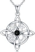 wholesale 925 Sterling Silver Black Onyx Celtic Knot Pendant Witch's Knot Necklace for Women Wicca s-0-0