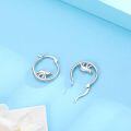 wholesale 925 Sterling Silver Polar Bear Animal Design Huggie Hoop Earrings-0-1