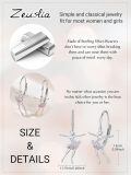 wholesale 925 Sterling Silver Ballerina Drop Earrings Pink Cz Crystal Dancing Girl Jewelry-0-2