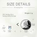 wholesale 925 Sterling Silver Cute Owl Moonstone Stud Earrings Platinum Plated Jewelry For Women-0-4