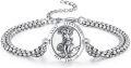 wholesale 925 Sterling Silver Saint Sebastian Pray for Us Charm Bracelet with Extender Chain - Mens Religious -0-0