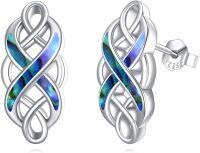 wholesale Sterling Silver Celtic Knot Stud Earrings for Women Good Luck Irish-Multi-Abalone