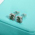 wholesale 925 Sterling Silver Round Green Moss Agate Stud Earrings for Women-0-3