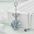 wholesale 925 Sterling Silver Tree of Life Urn Pendant with Abalone Shell Inlay Keepsake Memorial Jewelry-0-3
