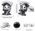 wholesale 925 Sterling Silver Grim Reaper Stud Earrings - Gothic Halloween Jewelry for Women & Men-0-4