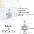 wholesale 925 Sterling Silver Moonstone Snowflake Pendant Necklace - Christmas s for Her-0-3