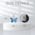 wholesale 925 Sterling Silver Purple & Yellow Enamel Butterfly Pendant Necklace for Women Gifts-0-16