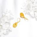 wholesale Gold Plated Citrine Flower Drop Earrings for Women 925 Sterling Silver Leverback  Idea-0-4
