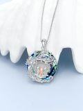 wholesale TOUPOP Mothers And 3 Children Necklace Sterling Silver Family Tree Of Life Pendant With Blue Crystal Mom Jewelry For Mother Women Birthday Anniversary Christmas Mothers Day Gifts -0-3