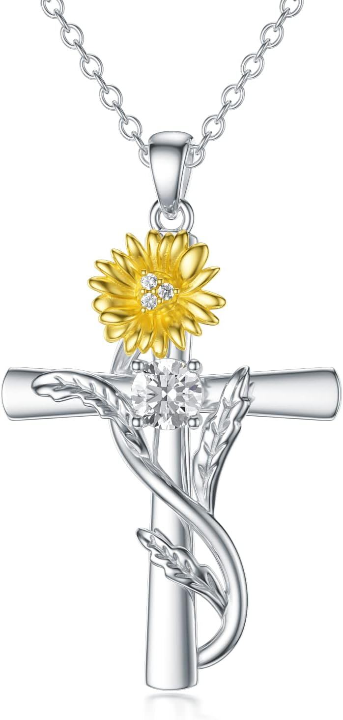 Sterling Silver 12 Birthstone Flower Pendant Necklace for Women-0-0