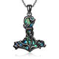 wholesale 925 Sterling Silver Thor Hammer Pendant Necklace Abalone Shell Tree Of Life Gun Black Plated-0-0