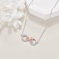 wholesale 925 Sterling Silver Infinity Elephant Necklace Rose Gold Plated Cubic Zirconia Heart Pendant-0-4