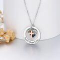 wholesale 925 Sterling Silver & Rose Gold Plated Faith Hope Love Heart Cross Pendant Necklace with Abalone Shell and Austrian Crystals-0-1