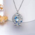 wholesale 925 Sterling Silver Compass Moonstone World Map Necklace With Inspirational Quote-0-1