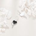 wholesale 925 Sterling Silver Gothic Heart Sword Drop Earrings with Black Stone and Spikes-0-2