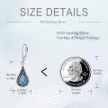 wholesale 925 Sterling Silver Turquoise Teardrop Filigree Heart Drop Earrings-0-4