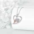 wholesale 925 Sterling Silver Horse Girl Heart Pendant Necklace s for Women Girls-0-1