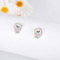 wholesale 925 Sterling Silver Cute Hedgehog Heart Stud Earrings for Women Girls  4PCs Set-0-1
