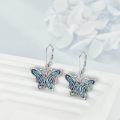 wholesale 925 Sterling Silver Blue Abalone Shell Butterfly Drop Earrings for Women-0-4