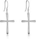 wholesale TOUPOP Cross Earrings 925 Sterling Silver Dangle Earrings Cross Jewelry Christmas Xmas Birthday Gifts For Her Women Mom Grandma -0-0