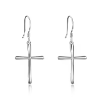 TOUPOP Sterling Silver Cross Dangle Earrings Christmas Birthday Gifts For Women-undefined