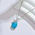 wholesale 925 Sterling Silver Turquoise Stone Butterfly Pendant Necklace - Vintage Bohemian Style s for Her-0-3