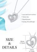 wholesale 925 Sterling Silver 925 with Moissanite Double Heart Pendant Necklace for Women-0-1