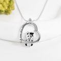 wholesale 925 Sterling Silver Cow Pendant Necklaces for Women - I Love You Forever Charm Heart-Shaped Chain Gift-0-4