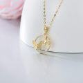 wholesale 14K Solid Gold Moissanite Butterfly Necklace for Women, Adjustable 16+1 Inch Chain, Hypoallergenic Gift for Mom Wife, Timeless Joy & Love Symbol-0-4