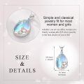 wholesale 925 Sterling Silver Moonstone Fox Axolotl Pendant Necklace for Women Girls  48cm Chain Length-0-2