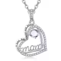 wholesale  S925 Sterling Silver Alexandrite Mom Necklace, 1CT Natural Birthstone Pendant for Women, Heart Jewelry Gift for Mother, Mother-in-Law, Birthday, Mothers Day, Anniversary-0-0