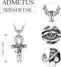 wholesale 925 Sterling Silver Ankh Eye of Horus Pendant with 24 Wheat Chain-0-1